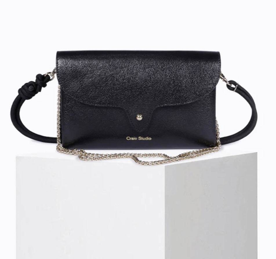 Bolso negro metalizado