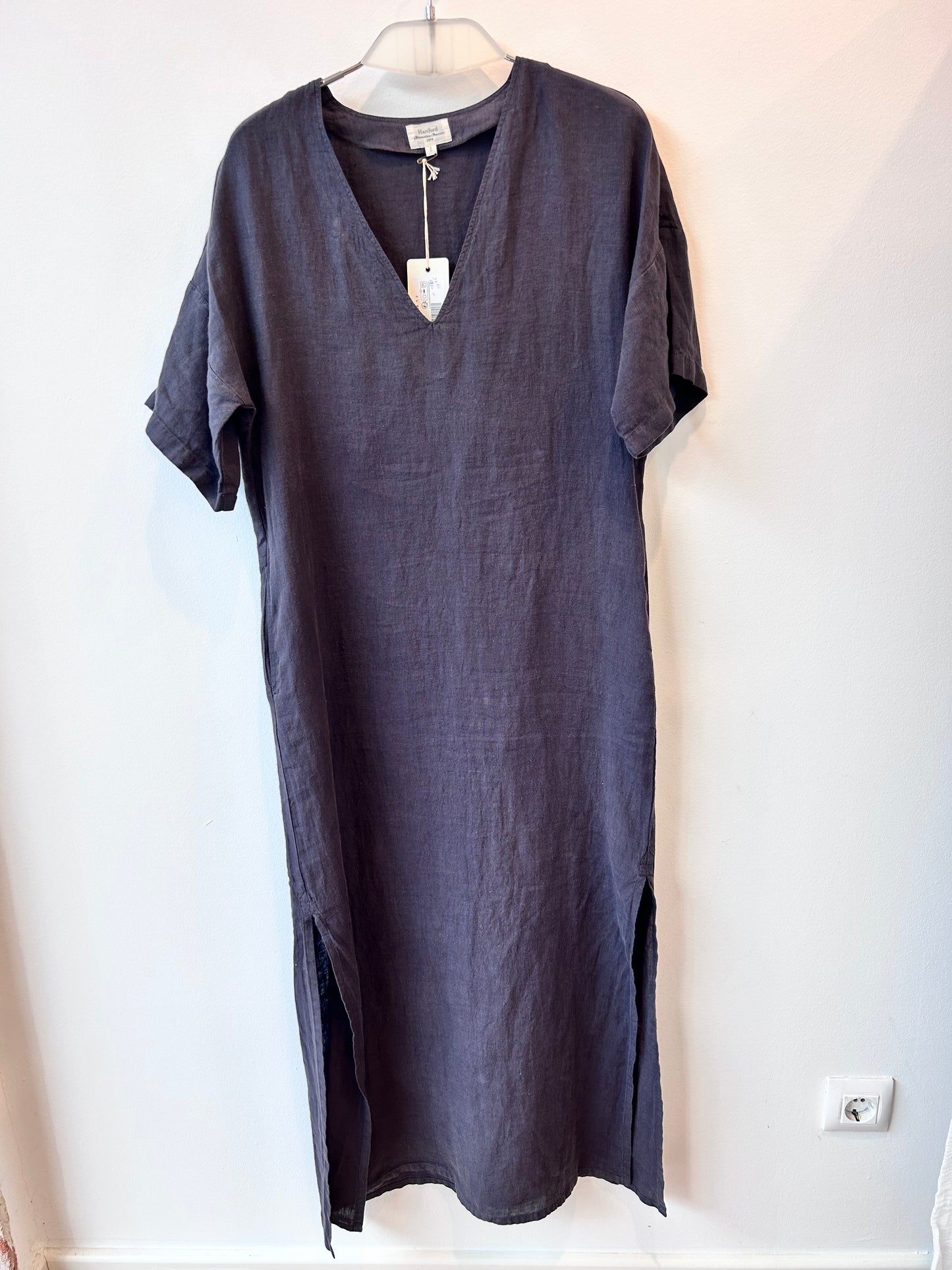 Vestido gris de lino de Hartford