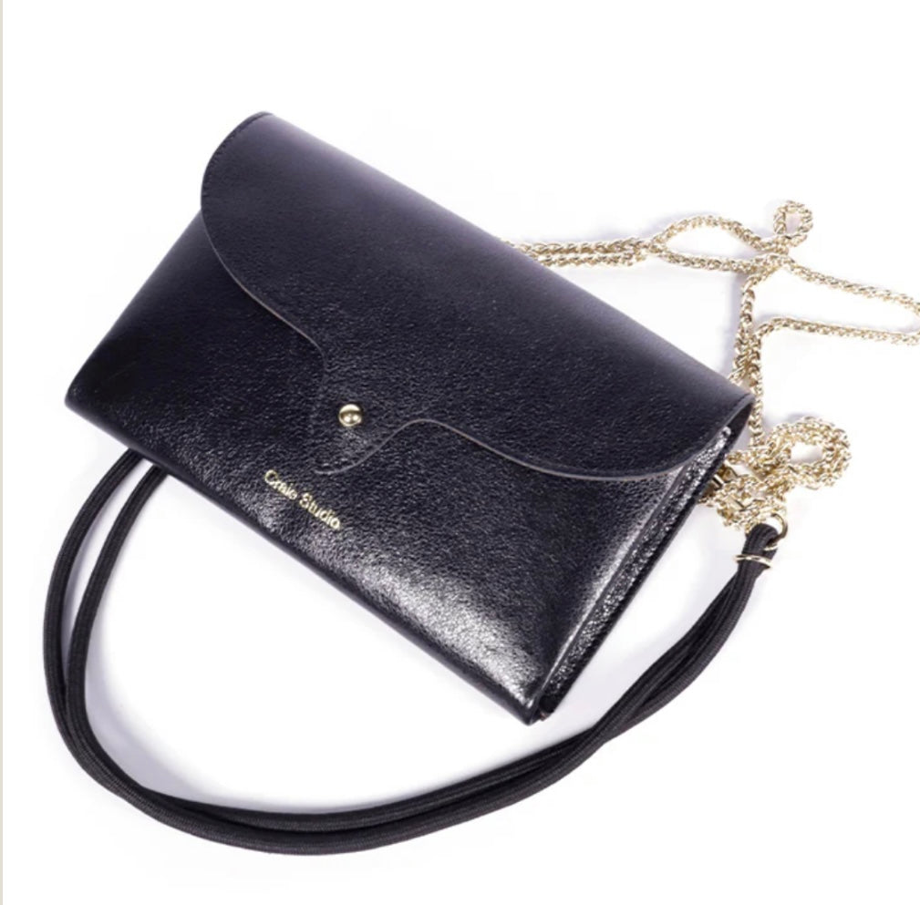 Bolso negro metalizado