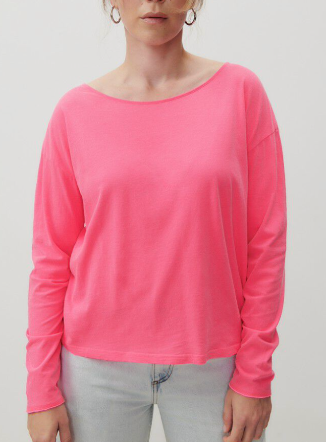 Camiseta manga larga rosa fluor American Vintage