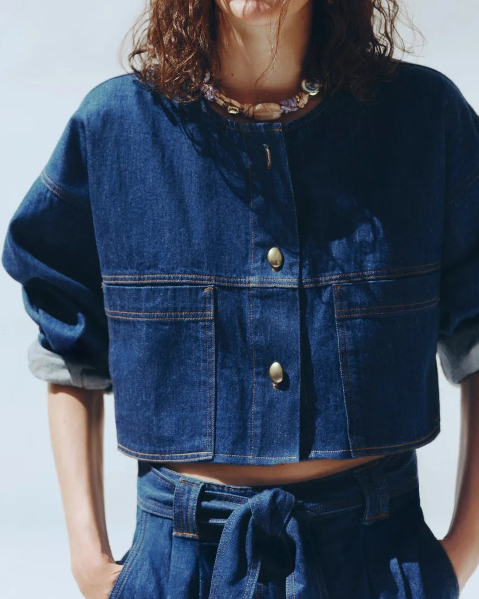 Chaqueta tejido denim sessùn