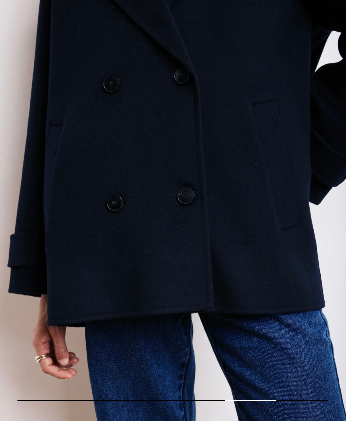 Abrigo paño marino